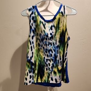 Apt. 9 Blue and Green Patterned Tank Top